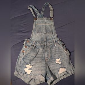 Hollister high rise mom shorts overalls.
